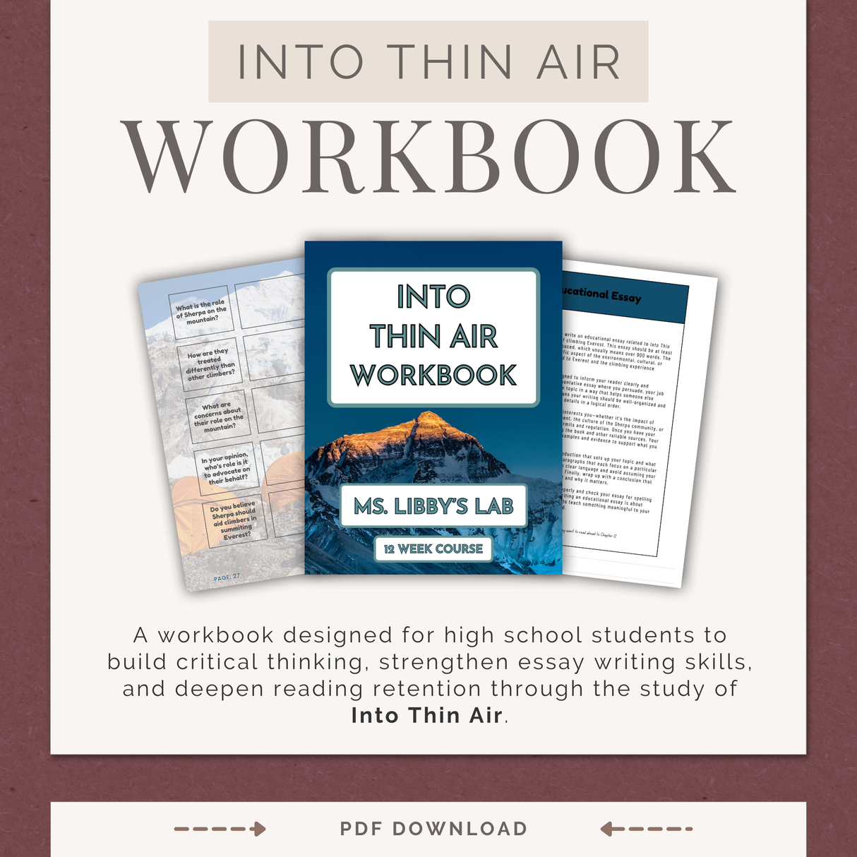 Into Thin Air Workbook